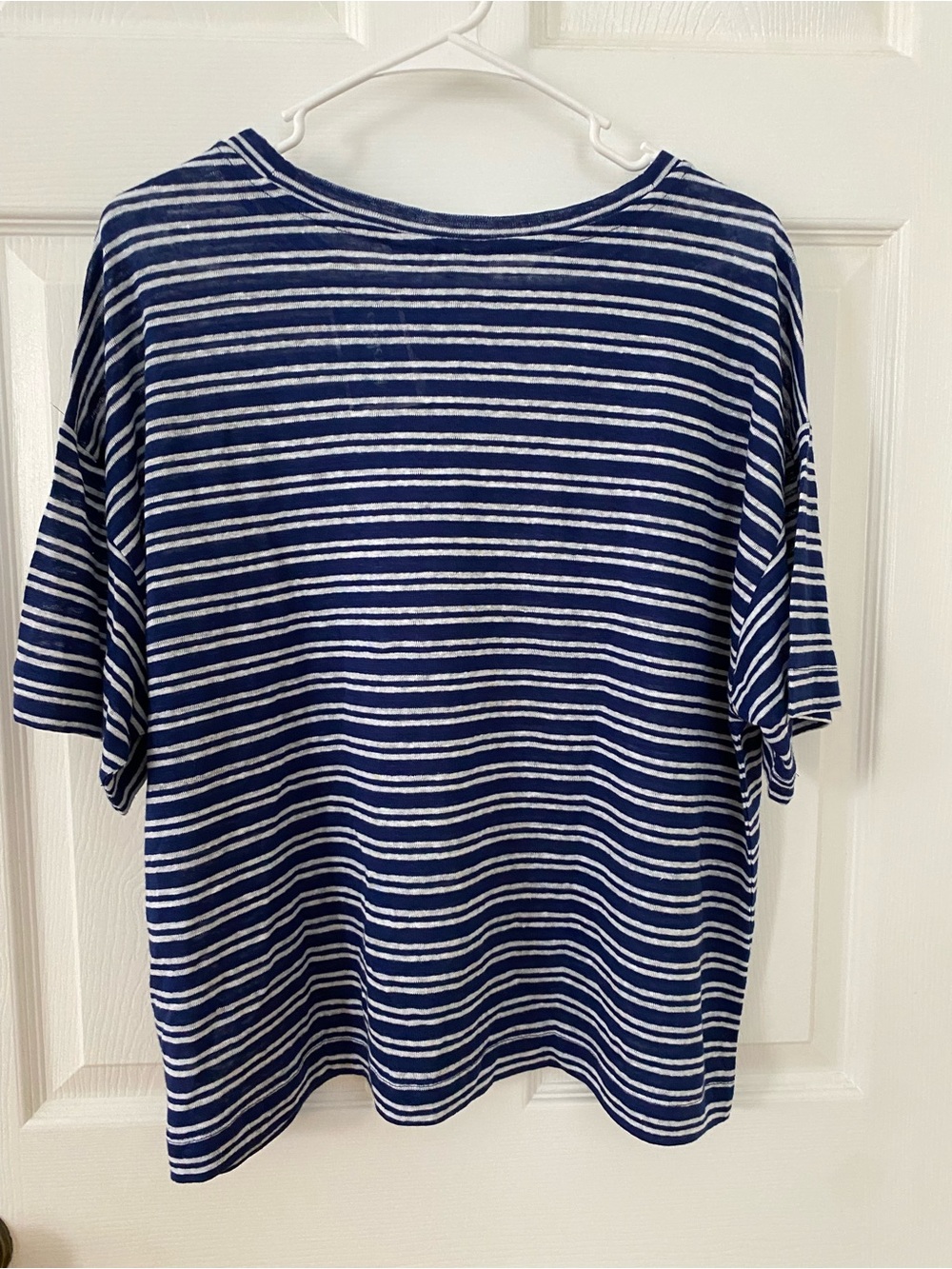 C&C California 100% Linen Striped Tee Navy White Size L – European Flax - Picture 4 of 5